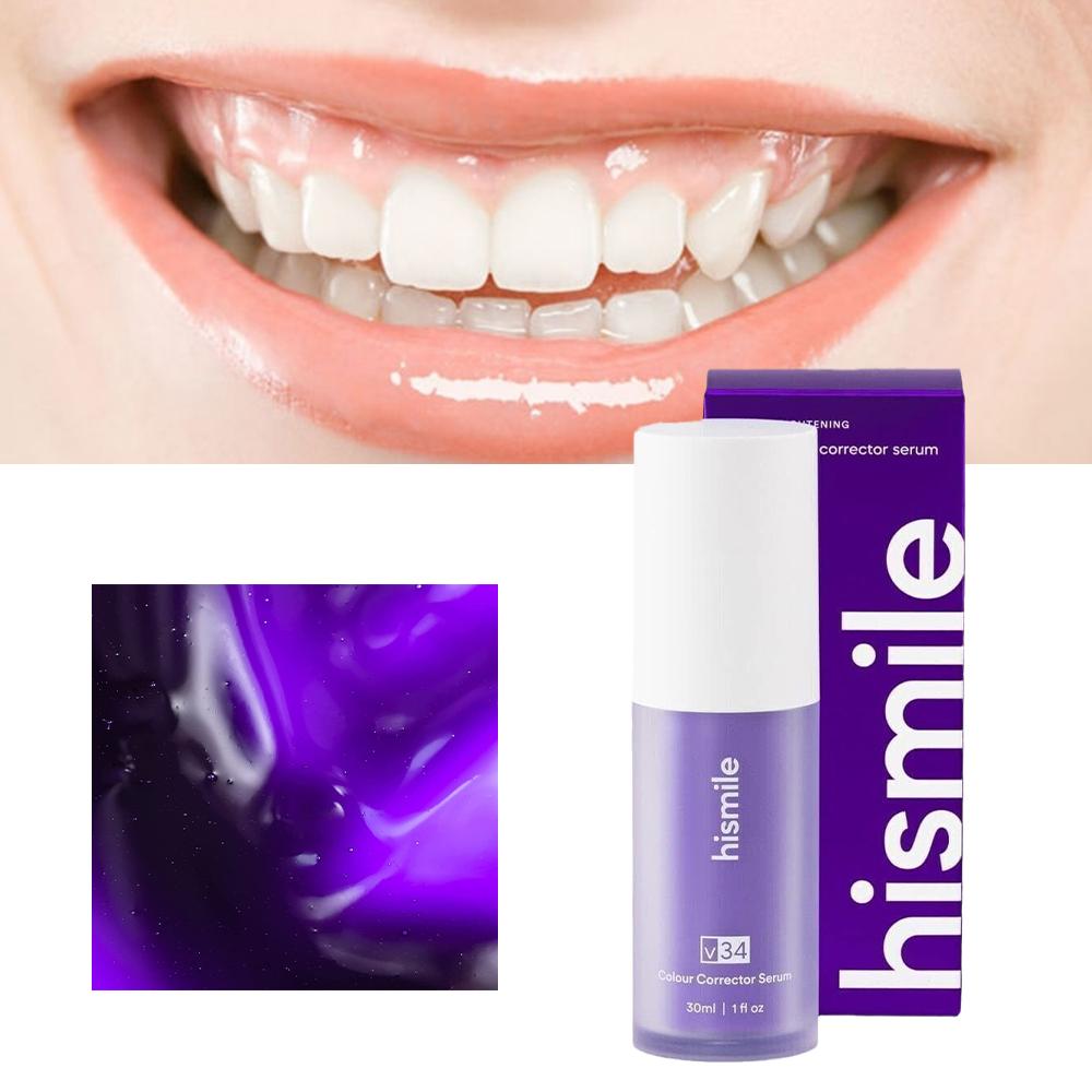 Teeth Whitening Mousse - 히스마일 V34 브라이트닝 퍼플 치약 화이트닝