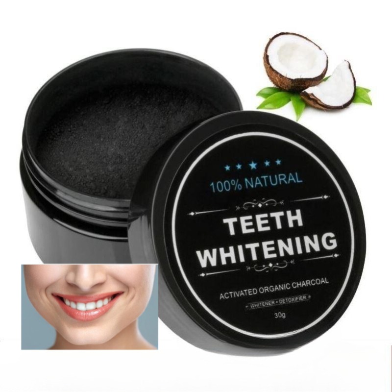 Whitening Powder Activated - 활성탄 치아 미백 파우더 1박스, 숯