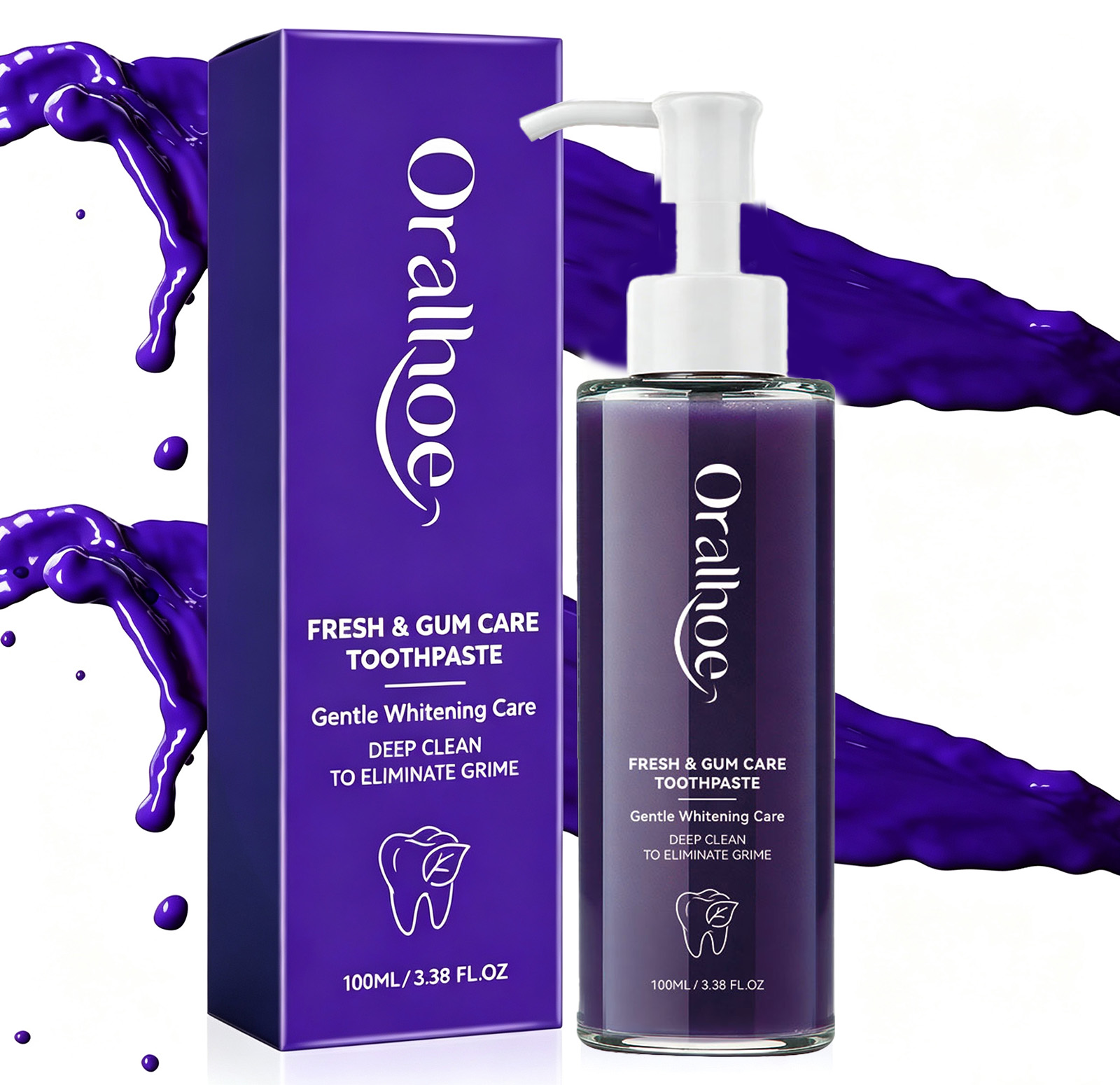 Teeth Whitening Mousse - 치아 미백용 퍼플 치약, 색상 보정