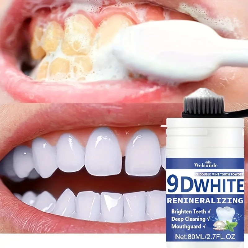 Teeth Whitening From Home - 9D 화이트 레미네랄라이징 하이드록시아파타이트 치아 파우더,