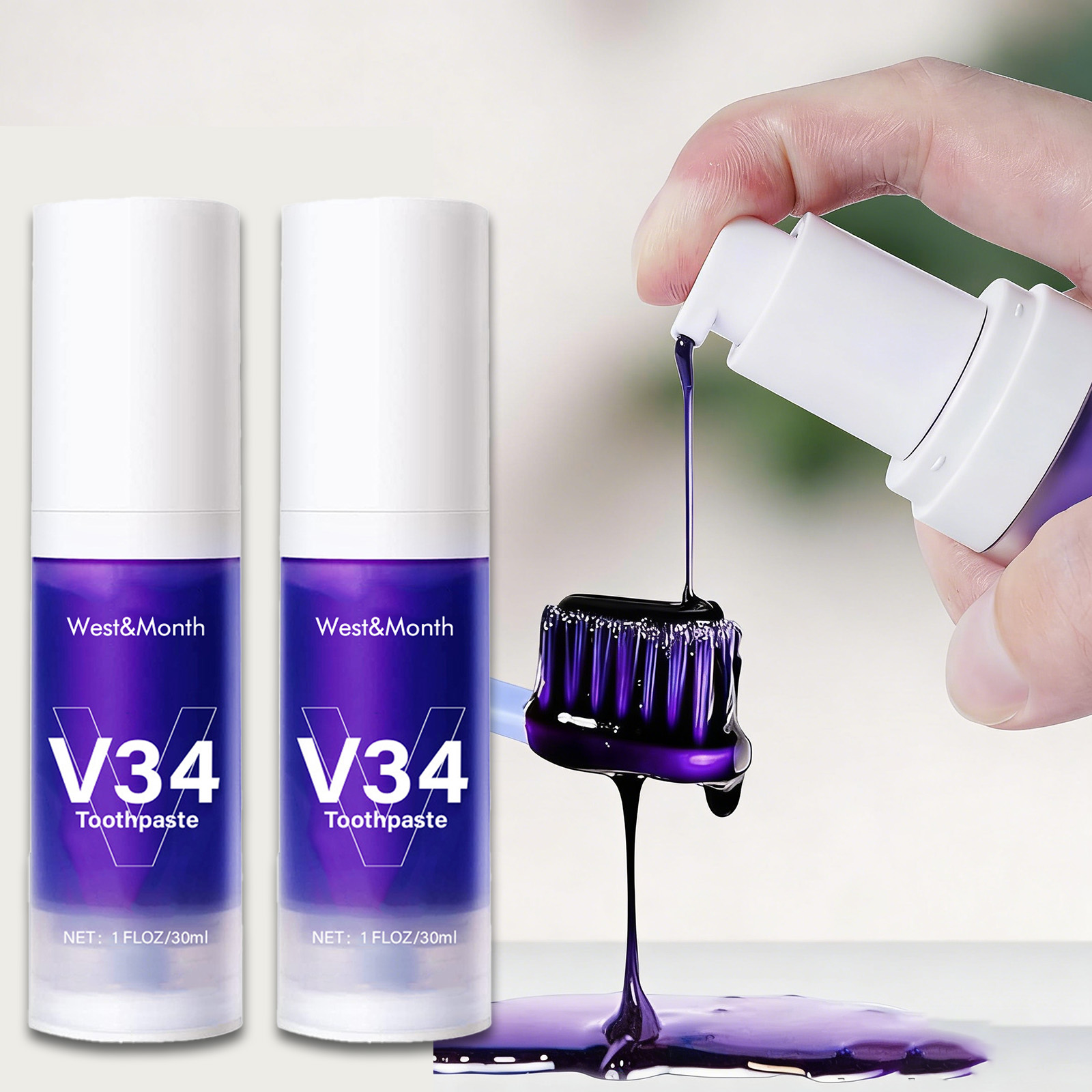 Teeth Whitening Mousse - V34 치아 미백 치약 30ml 강력한