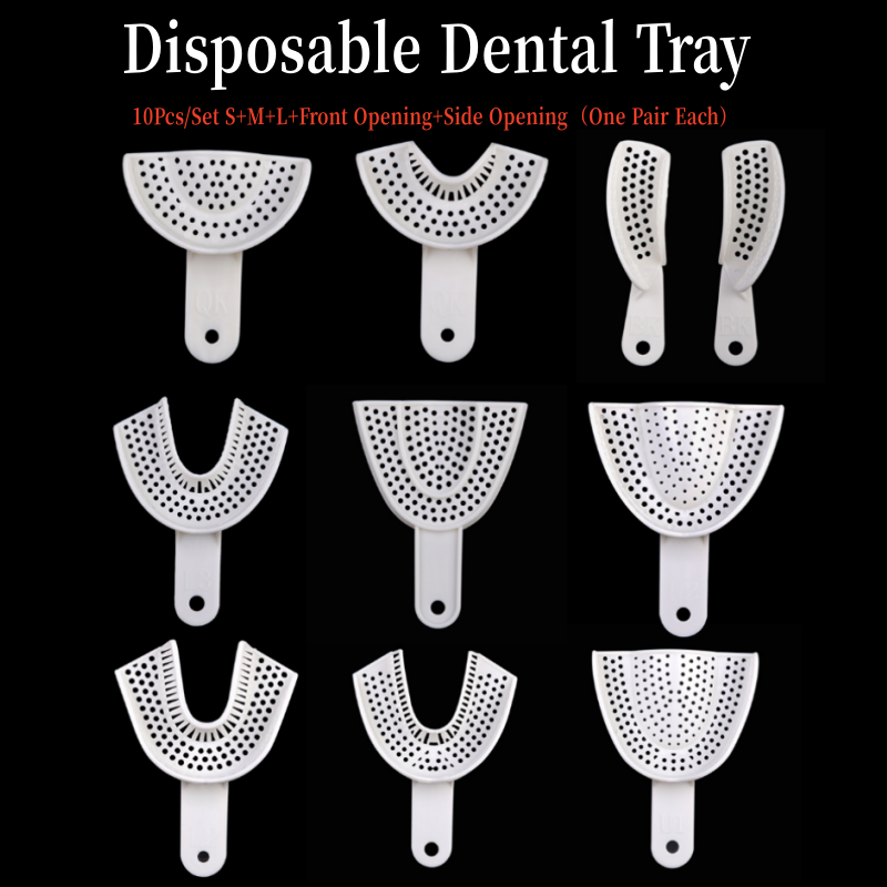 Teeth Whitening Trays - 10개 치과 인상 플라스틱 트레이 틀니