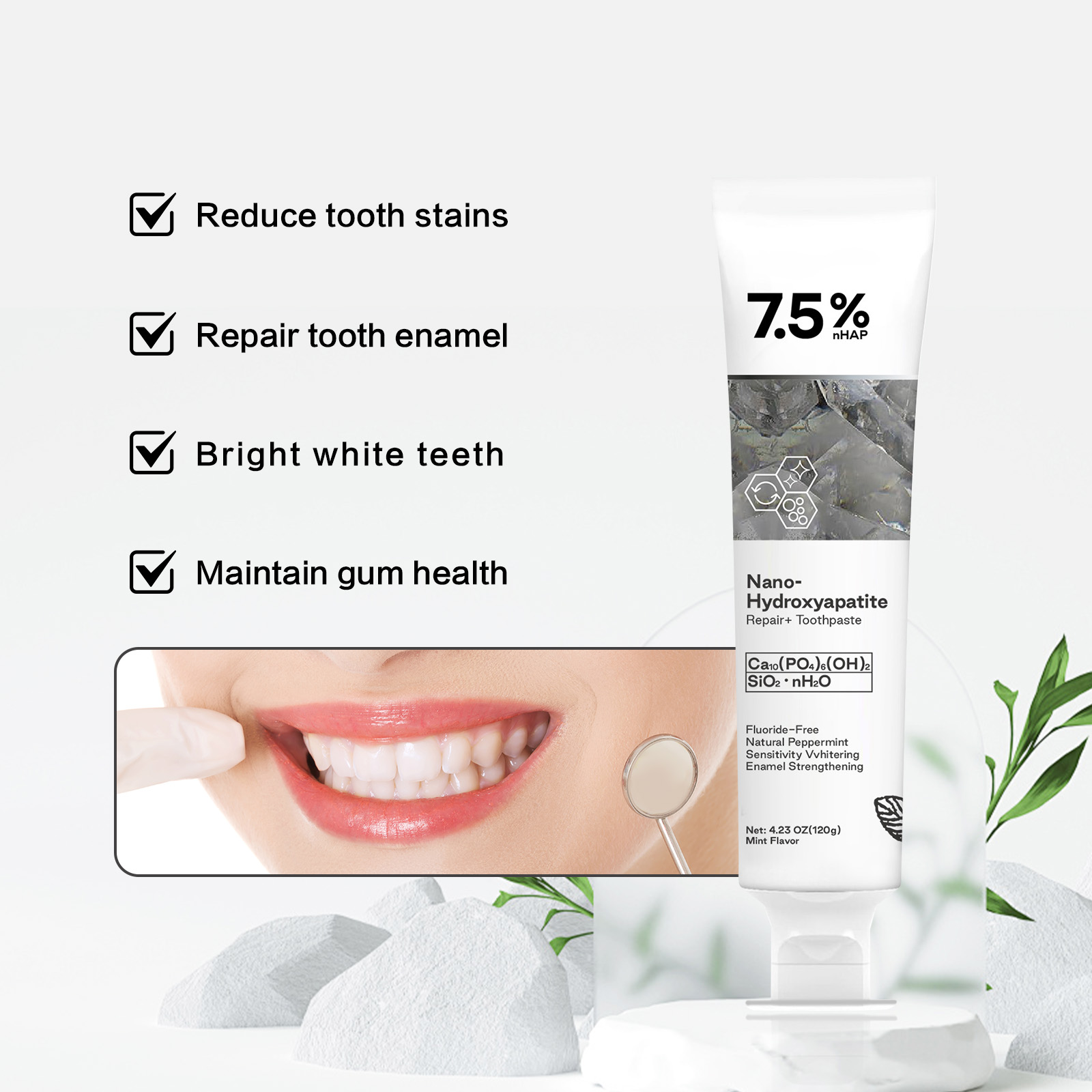 나노 하이드록시아파타이트 치약 커피/차 얼룩 제거 구취 - Teeth Whitening Mousse 리뷰 및 가격