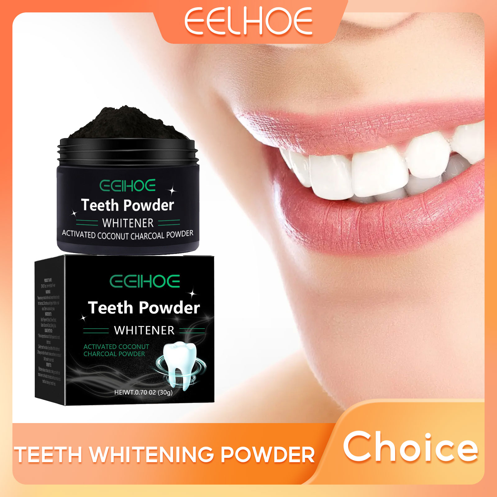 치아 미백 제품을위한 EELHOE 숯 분말 얼룩 제거  - Whitening Powder Activated 리뷰 및 가격