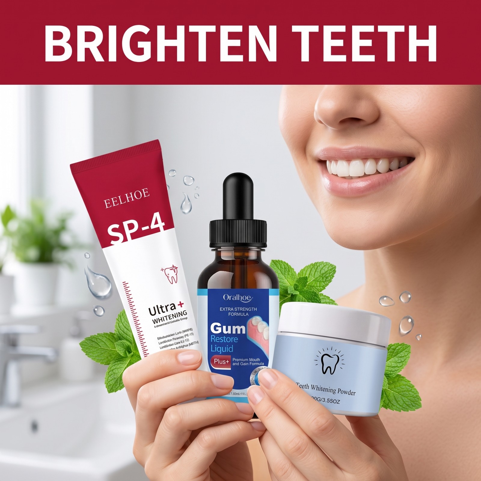 구강 관리 콤보 세트 미백 치약 구강청결제 치아 미백  - Teeth Whitening From Home 리뷰 및 가격
