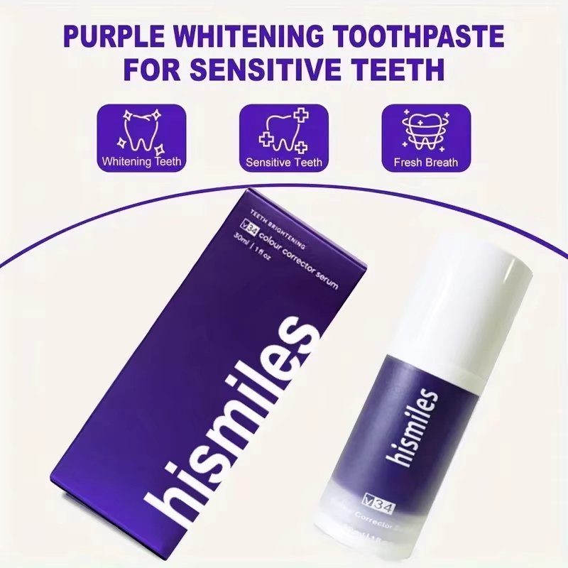 보라색 미백 치약 딥 클리닝 얼룩 제거 치약 신선한 호 - Teeth Whitening Mousse 리뷰 및 가격