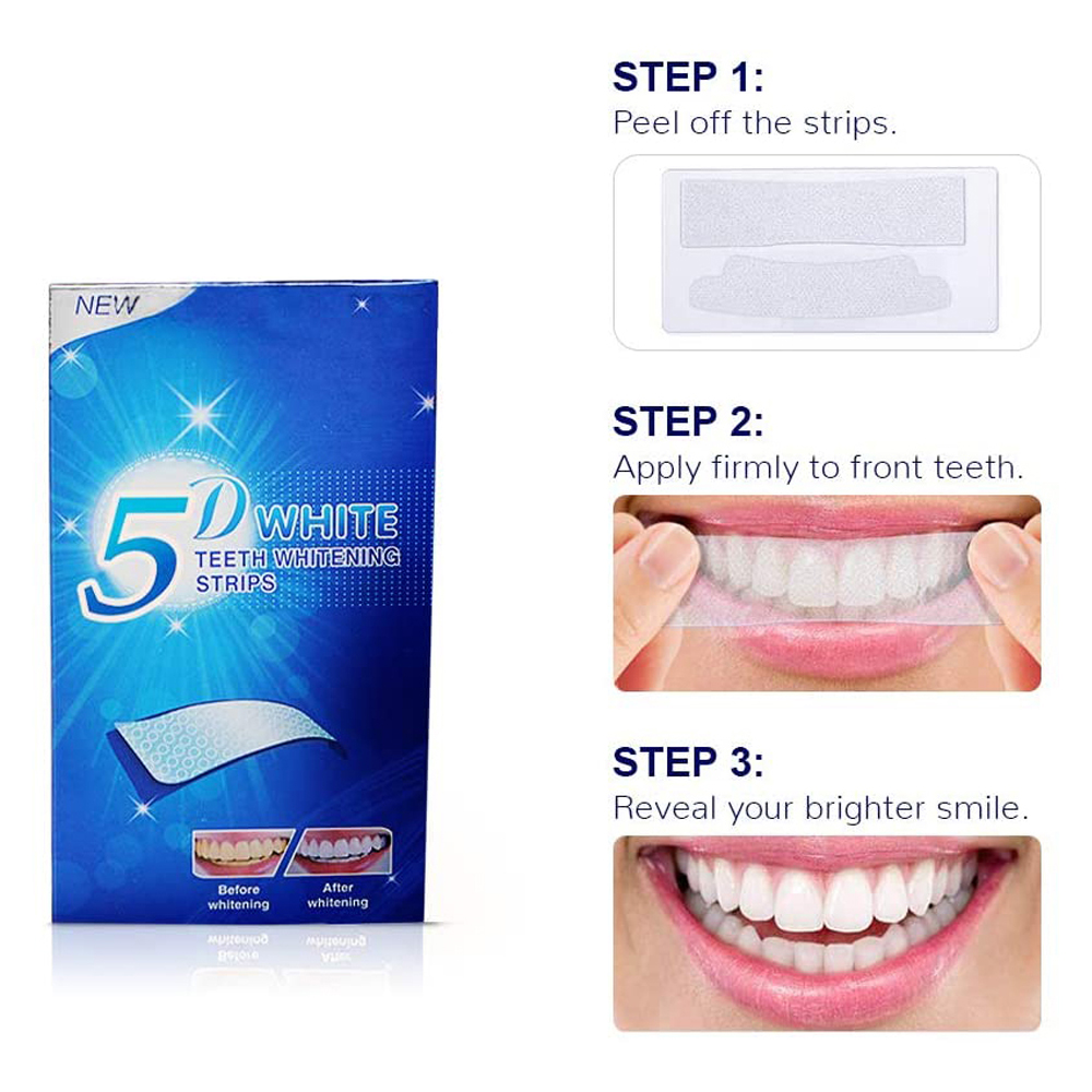 5D 화이트 치아 미백 스트립 미백 젤 화이트 스트립  - Teeth Whitening From Home 리뷰 및 가격