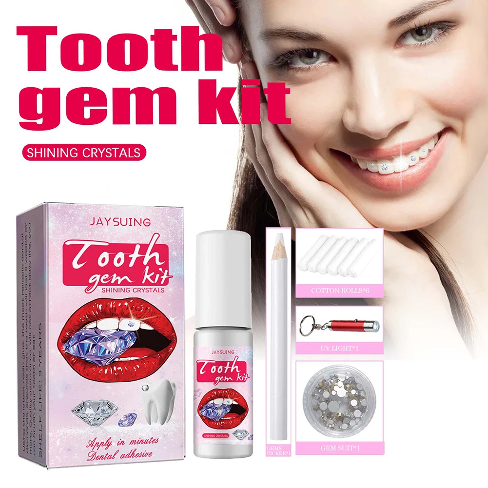 DIY 치아 보석 키트, 경화 조명 접착제, 크리스탈  - Teeth Whitening From Home 리뷰 및 가격