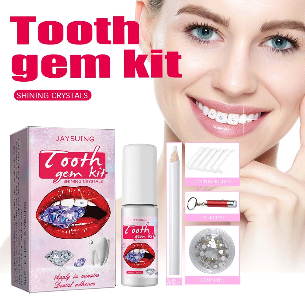 DIY 치아 보석 키트, 경화 조명 접착제, 크리스탈  - Teeth Whitening From Home 리뷰 및 가격
